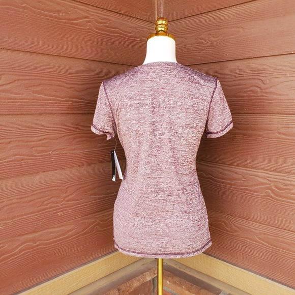 NWT Adidas Women's V-Neck Tech Heather Tee T-Shirt Shadow Fig Size Small - Picture 15 of 16